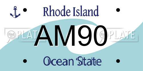 AM90 Rhode Island License Plate