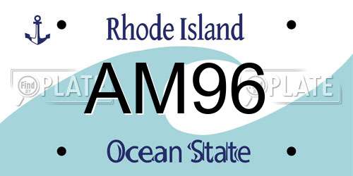 AM96 Rhode Island License Plate