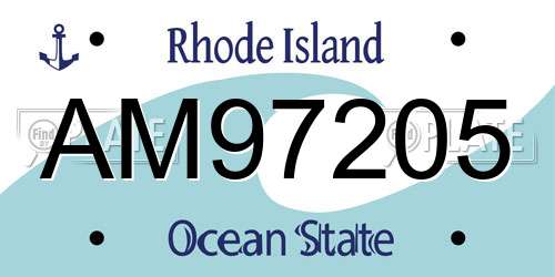 AM97205 Rhode Island License Plate