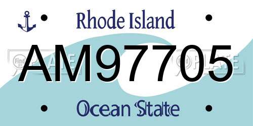 AM97705 Rhode Island License Plate