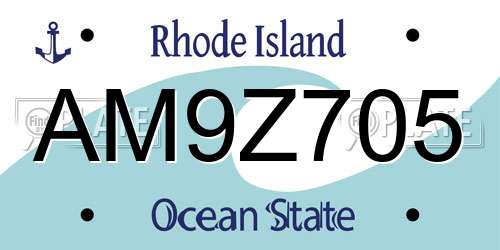 AM9Z705 Rhode Island License Plate