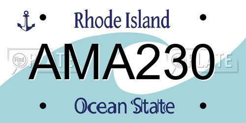 AMA230 Rhode Island License Plate
