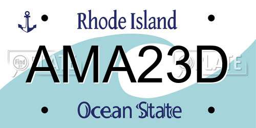 AMA23D Rhode Island License Plate