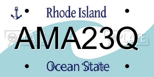 AMA23Q Rhode Island License Plate