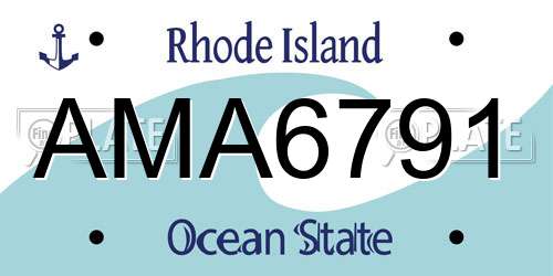 AMA6791 Rhode Island License Plate