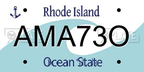 AMA73O Rhode Island License Plate