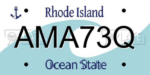 AMA73Q Rhode Island License Plate