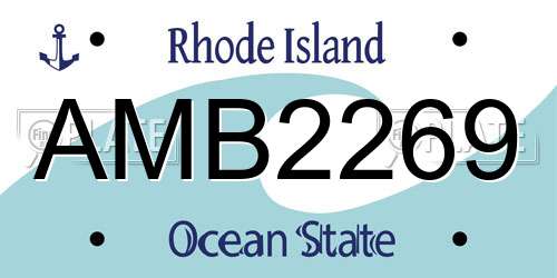 AMB2269 Rhode Island License Plate