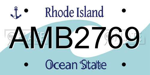 AMB2769 Rhode Island License Plate