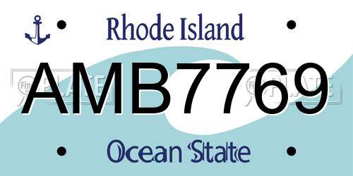 AMB7769 Rhode Island License Plate