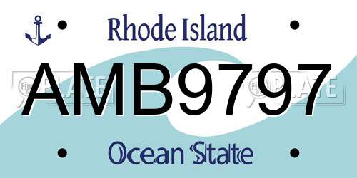 AMB9797 Rhode Island License Plate