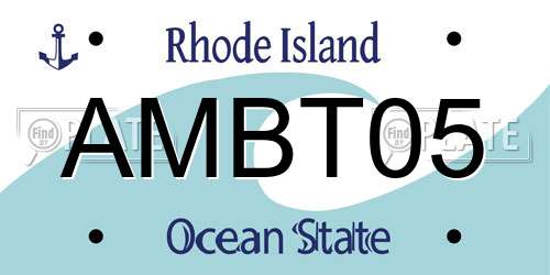 AMBT05 Rhode Island License Plate