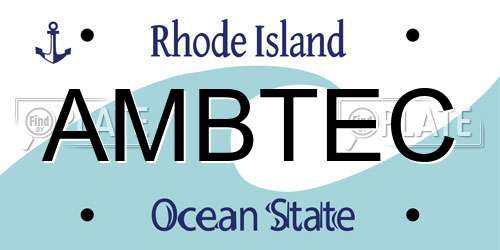 AMBTEC Rhode Island License Plate