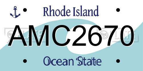 AMC2670 Rhode Island License Plate
