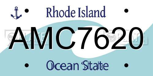 AMC7620 Rhode Island License Plate