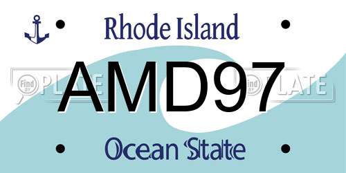 AMD97 Rhode Island License Plate
