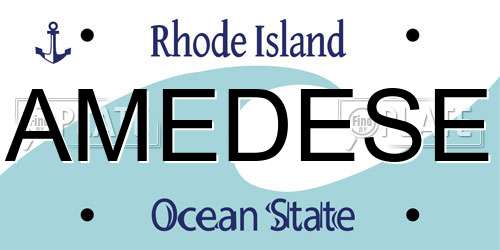 AMEDESE Rhode Island License Plate