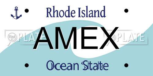 AMEX Rhode Island License Plate