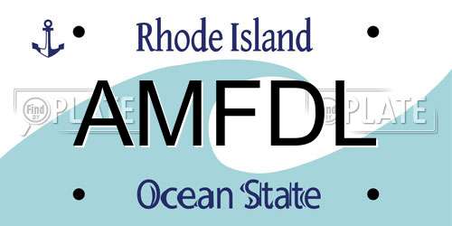 AMFDL Rhode Island License Plate