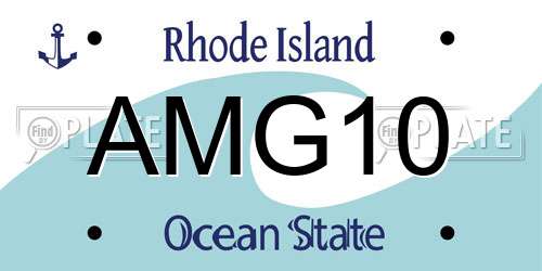 AMG10 Rhode Island License Plate
