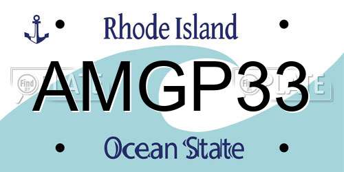 AMGP33 Rhode Island License Plate