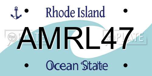 AMRL47 Rhode Island License Plate