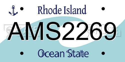 AMS2269 Rhode Island License Plate