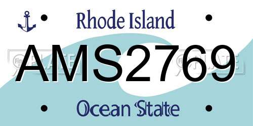 AMS2769 Rhode Island License Plate