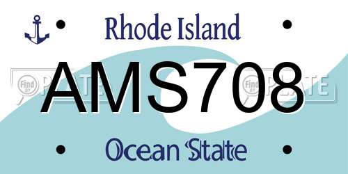AMS708 Rhode Island License Plate