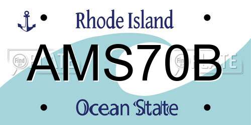 AMS70B Rhode Island License Plate