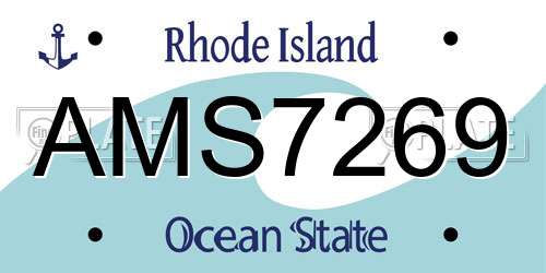 AMS7269 Rhode Island License Plate