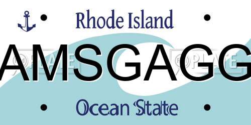 AMSGAGG Rhode Island License Plate