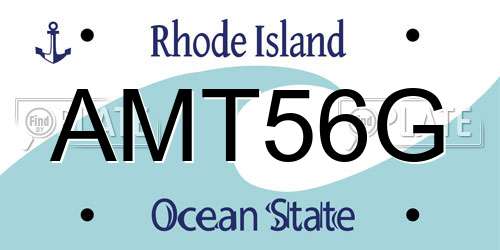 AMT56G Rhode Island License Plate