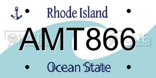 AMT866 Rhode Island License Plate