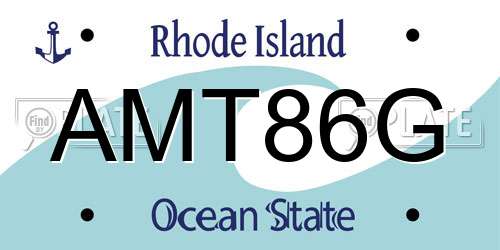 AMT86G Rhode Island License Plate