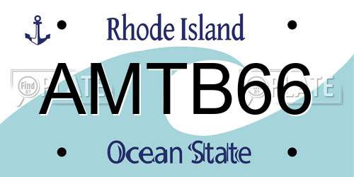 AMTB66 Rhode Island License Plate