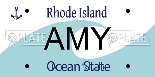 AMY Rhode Island License Plate
