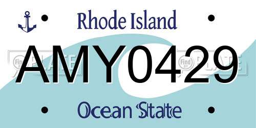 AMY0429 Rhode Island License Plate