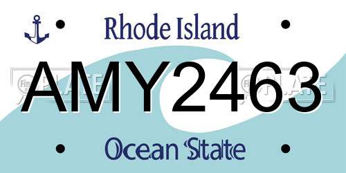 AMY2463 Rhode Island License Plate
