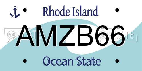 AMZB66 Rhode Island License Plate