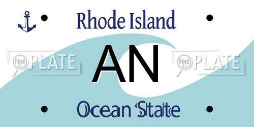 AN Rhode Island License Plate