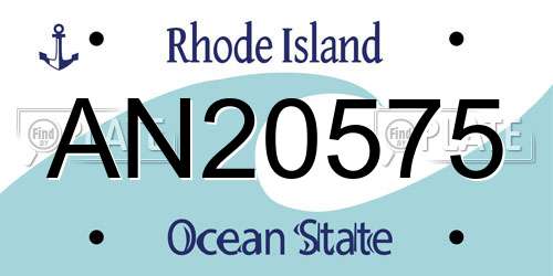 AN20575 Rhode Island License Plate