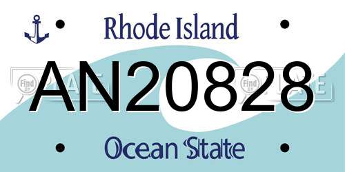 AN20828 Rhode Island License Plate