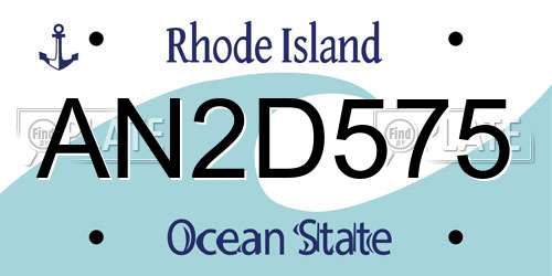 AN2D575 Rhode Island License Plate