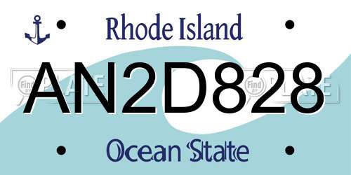 AN2D828 Rhode Island License Plate