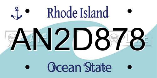 AN2D878 Rhode Island License Plate