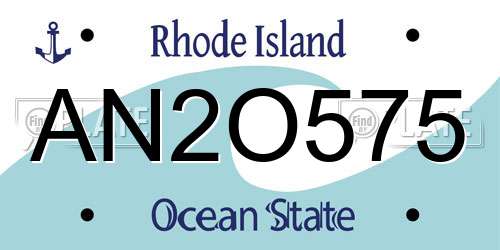 AN2O575 Rhode Island License Plate