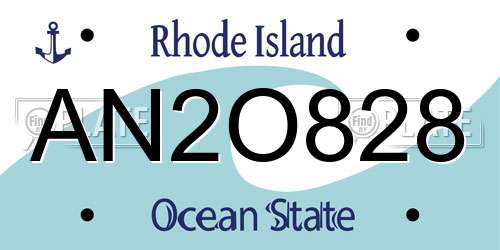 AN2O828 Rhode Island License Plate