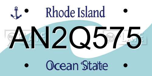 AN2Q575 Rhode Island License Plate