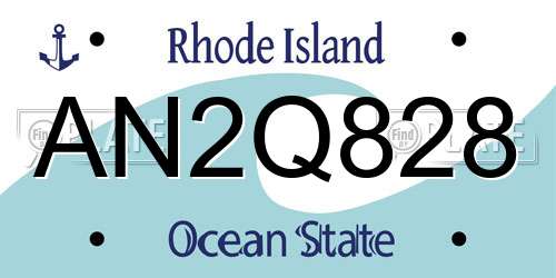AN2Q828 Rhode Island License Plate
